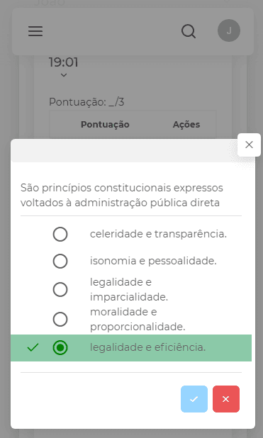 Correção da prova